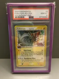 2006 Pokemon EX Kabutops Rev Foil Holon Phantoms GEM MT 10 #9 PSA - Image 1