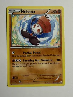 LP Meloetta 86/113 Regular Rare Legendary Treasures Black White Pokemon card - Image 1