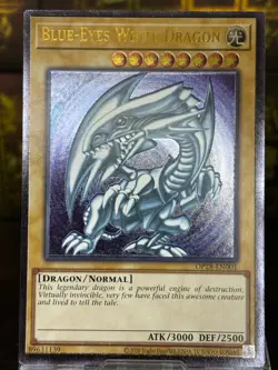 Yugioh Blue-Eyes White Dragon OP28-EN001 Ultimate Rare Blue Glossy OTS Tounament - Image 1