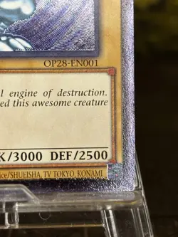 Yugioh Blue-Eyes White Dragon OP28-EN001 Ultimate Rare Blue Glossy OTS Tounament - Image 4
