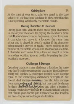 2023 Disney Lorcana - Into The Inklands Rule Card #2B - Image 1