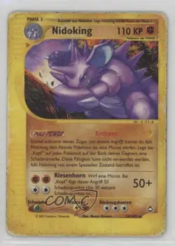 Nidoking German Reverse Foil Pokemon e-Card Series Aquapolis #24 2002 - Image 1