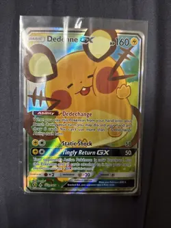 Pokemon TCG Dedenne GX Full Art Holo Card 195a/214 Unbroken Bonds - Image 1