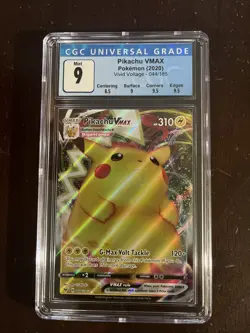 2020 Pikachu VMAX Vivid Voltage 044/185 Pokemon Card CGC 9 Mint - Image 1