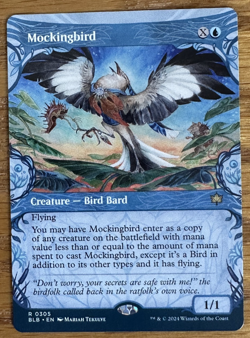 MTG Bloomburrow, Mockingbird - Borderless - Image 1