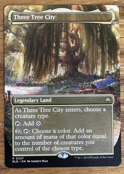 MTG Bloomburrow, Three Tree City - Borderless - Image 1