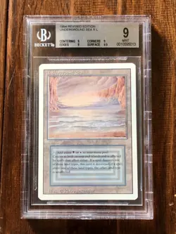 1994 MTG Magic The Gathering Revised Underground Sea BGS 9 Mint Quad+ Dual Land - Image 1