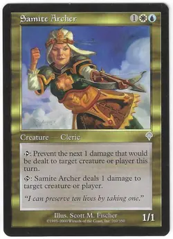 Magic the Gathering MtG - Invasion: Samite Archer Uncommon Card #269 - Image 1