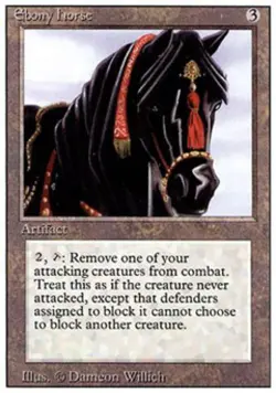 Ebony Horse - Medium Play MTG Revised - Image 1