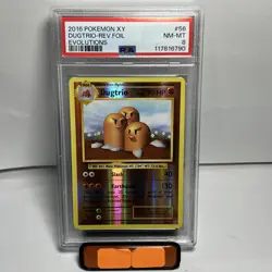 2016 POKEMON XY EVOLUTIONS #56 DUGTRIO-REVERSE FOIL PSA 8 - Image 1