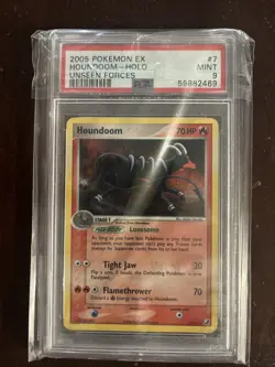 Houndoom 7/115 EX UNSEEN FORCES Holo Rare Graded Pokemon Card - PSA 9 - Image 1