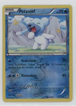 Cubchoo German Reverse Foil Pokemon XY Furious Fists #21 - Image 1