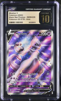 2022 Mewtwo V Black Star Promos Holo Pokemon Go ETB CGC Pristine 10 Graded - Image 1