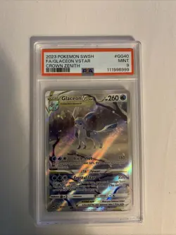 2023 Pokemon SWSH FA/Glaceon VSTAR Crown Zenith #GG40 PSA Mint 9 - Image 1