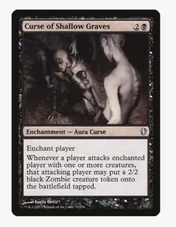 Curse of Shallow Graves #74 Commander Magic Card In Protective Sleeve - Image 1