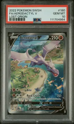 Aerodactyl V 180/196 PSA 10 Lost Origin Pokemon Card MINT - Image 4
