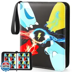 Trading Card Binder 4-Pockets, Card Binder Fits 400 Cards with 50 Removable S - Image 1