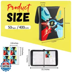 Trading Card Binder 4-Pockets, Card Binder Fits 400 Cards with 50 Removable S - Image 2