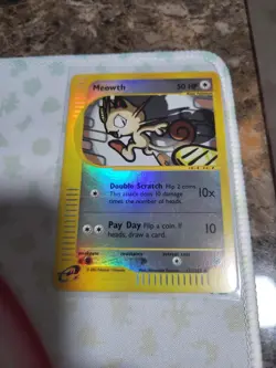 Meowth 121/165 e-Card Reverse Holofoil Pokemon Expedition Vintage WotC Near Mint - Image 1