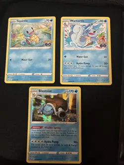Squirtle Wartortle Blastoise Pokemon Go Card 2022 Evolution Line Holo Rare NM/LP - Image 2