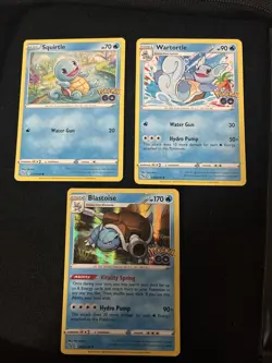 Squirtle Wartortle Blastoise Pokemon Go Card 2022 Evolution Line Holo Rare NM/LP - Image 3