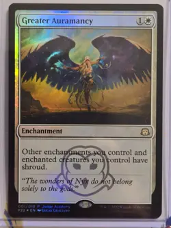 MTG Magic the Gathering Greater Auramancy (1/10) Judge Gift Cards 2022 LP FOIL - Image 1