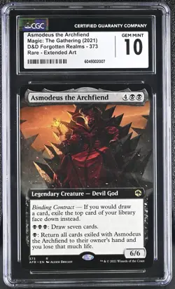 ASMODEUS THE ARCHFIEND D&D Forgotten Realms Extended Art Rare CGC 10 MTG EDH - Image 1