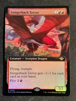 MTG Stingerback Terror (Extended Art), NM-Mint, (OTJ #0336) Foil - Image 1