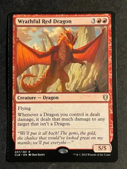 MTG Wrathful Red Dragon, NM-Mint, (CLB #207/361) Regular - Image 1