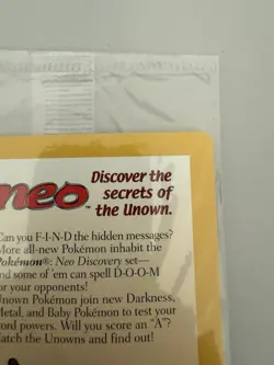 Sealed 2001 Entei Reverse Holo Pokemon Neo Discovery Black Star Movie Promo VTG - Image 3