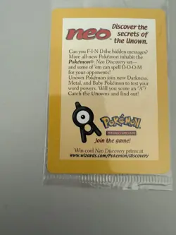 Sealed 2001 Entei Reverse Holo Pokemon Neo Discovery Black Star Movie Promo VTG - Image 4