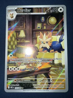 Herdier White Flare Illustration Rare Full Art English TCG Pokemon 155/086 - Image 1