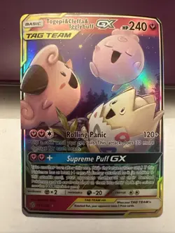 Pokemon Togepi & Cleffa & Igglybuff GX 143/236 Cosmic Eclipse Ultra Rare NM - Image 2