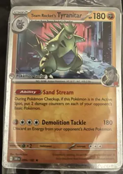 2025 Pokemon Pokemon Center Exclusive Rare Team Rocket's Tyranitar 096/182 - Image 1