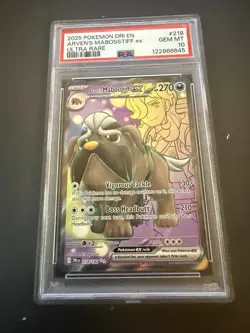 2025 POKEMON DRI EN-DESTINED RIVALS ULTRA RARE #218 ARVEN'S MABOSSTIFF EX PSA 10 - Image 1