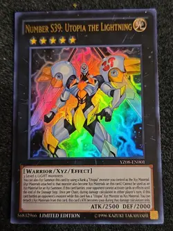 Yugioh Number S39: Utopia the Lightning Limited Edition Ultra Rare YZ08-EN001 NM - Image 1