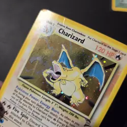 Pokemon Card - Charizard 🔥 4/130 Base Set 2 Holo Rare WOTC *Sun Faded* SWIRL - Image 2
