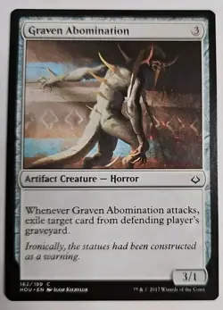 MTG Magic The Gathering Card Graven Abomination Artifact Creature Horror HOU - Image 1