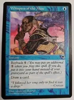 MTG Magic The Gathering Card Whispers of the Muse Instant Blue Tempest 1997 - Image 1