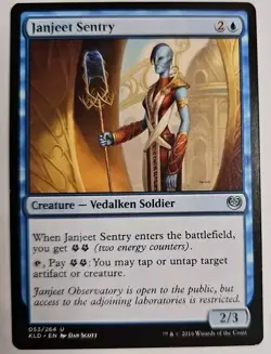 MTG Magic The Gathering Card Janjeet SentryCreature Vedalken Soldier Blue KLD - Image 1