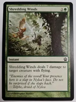 MTG Magic The Gathering Card Shredding Winds Instant Green Theros 2013 - Image 1