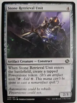 MTG Magic The Gathering Card Stone Retrieval Unit Artifact Creature Construct - Image 1