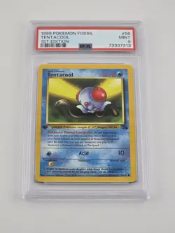 1999 POKEMON FOSSIL TENTACOOL 1ST EDITION PSA 9 MINT Vintage Card #56 - Image 1