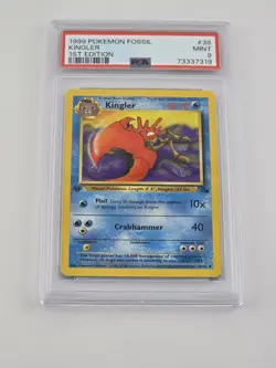 Pokemon Card Kingler 38/62 1st Edition Fossil Set 1999 PSA 9 MINT - Image 1