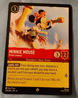 Disney Lorcana Azurite Sea Minnie Mouse Pirate Lookout Card 120/204 - Image 1