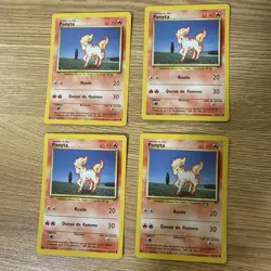 Pokemon Card - Ponyta 1st Edition French Base Set 60/102 Common *Lot of 4* LP - Image 1
