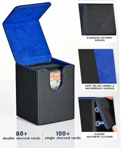 Card Deck Box Fits MTG Yu-Gi-Oh! TCG, Card Storage Box with Dividers Holds 100+ - Image 3