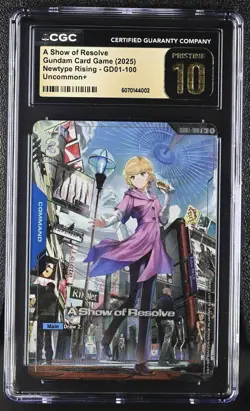 Gundam Card Game English A Show of Resolve U+ GD01-100 CGC Graded Pristine 10 - Image 1