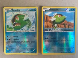 Pokemon 2011 BASCULIN 2card Reverse Holo lot 25/98 & 35/114 Black and White MP - Image 1