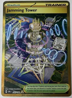 Jamming Tower Pokemon TCG Destined Rivals Hyper Rare Card 243/182 NM Condition - Image 1